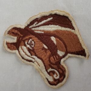 HORSE Head Embroidered Patch Brown & White Vintage VGUC 4x4.5"